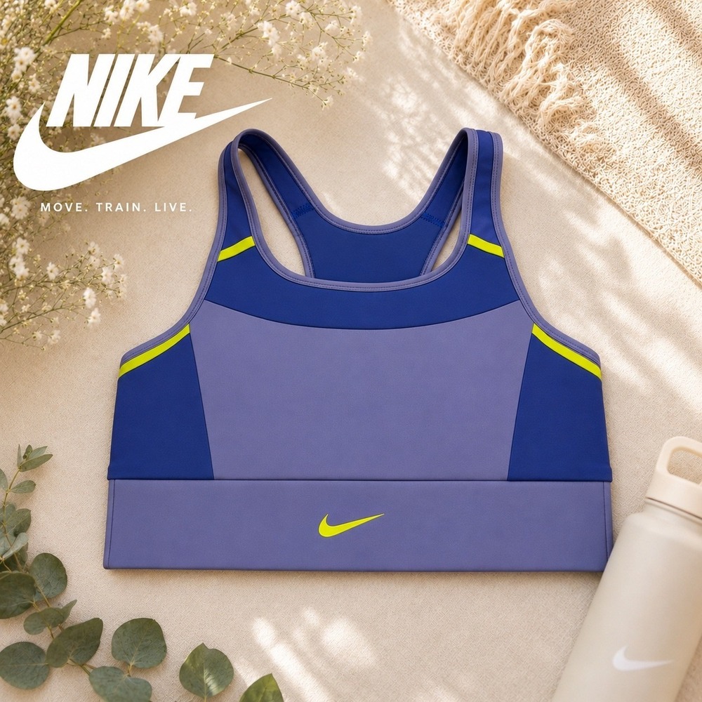 Nike Dri-FIT EUC Purple Athleisure Racerback Sports Bra Pocket Women XS Workout